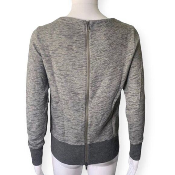 Madewell Sweater Women’s Size XS Crewneck Zip Up Back Minimalist Neutral Gray - Picture 7 of 11